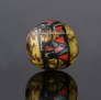 Ancient Egyptian mosaic glass bead with lotus pattern